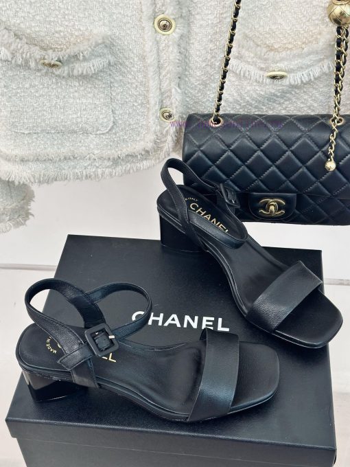 Chanel | Chanel 24c New ProductStraw sandals with thick heelsThe shoe upper is made of imporh9s1t0j8 - Image 4