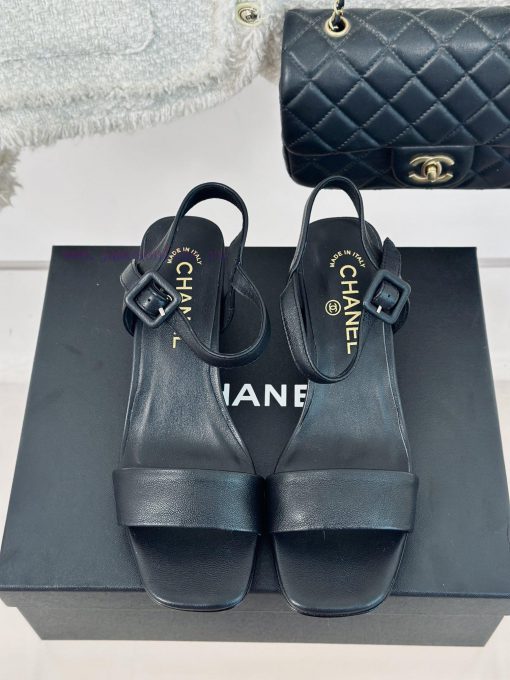 Chanel | Chanel 24c New ProductStraw sandals with thick heelsThe shoe upper is made of imporh9s1t0j8 - Image 5
