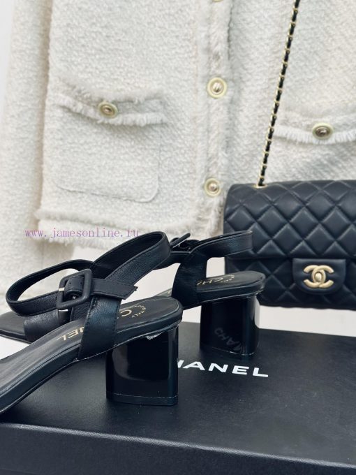 Chanel | Chanel 24c New ProductStraw sandals with thick heelsThe shoe upper is made of imporh9s1t0j8 - Image 7