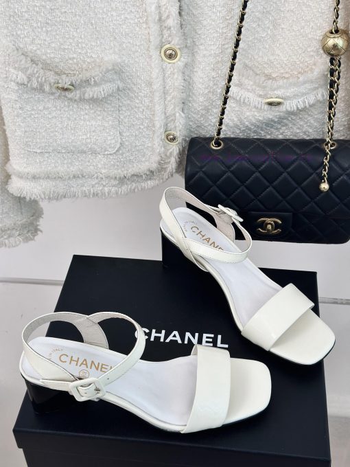 Chanel | Chanel 24c New ProductStraw sandals with thick heelsThe shoe upper is made of impor853czr9s - Image 4