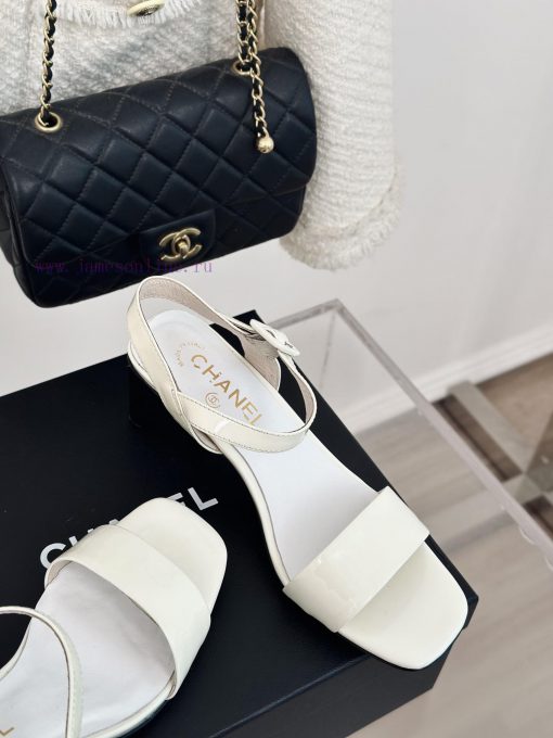 Chanel | Chanel 24c New ProductStraw sandals with thick heelsThe shoe upper is made of impor853czr9s - Image 6
