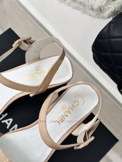 Chanel | Chanel 24c New ProductStraw sandals with thick heelsThe shoe upper is made of impor3y4a7l83 - Image 9