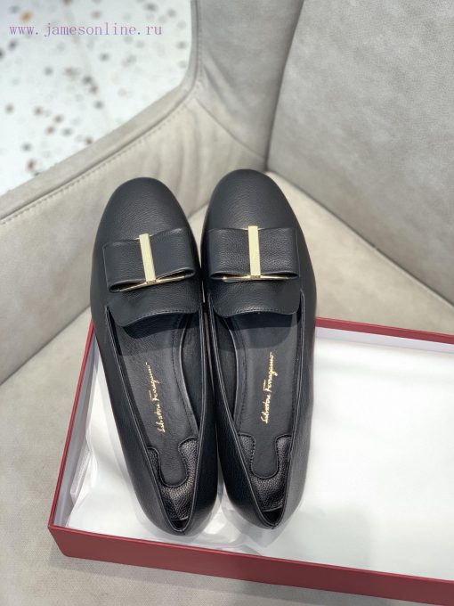 In stock SF salvatore Ferraga * o Ferra * brand new vara round toe big bow cowhide face loafve790e8f - Image 4