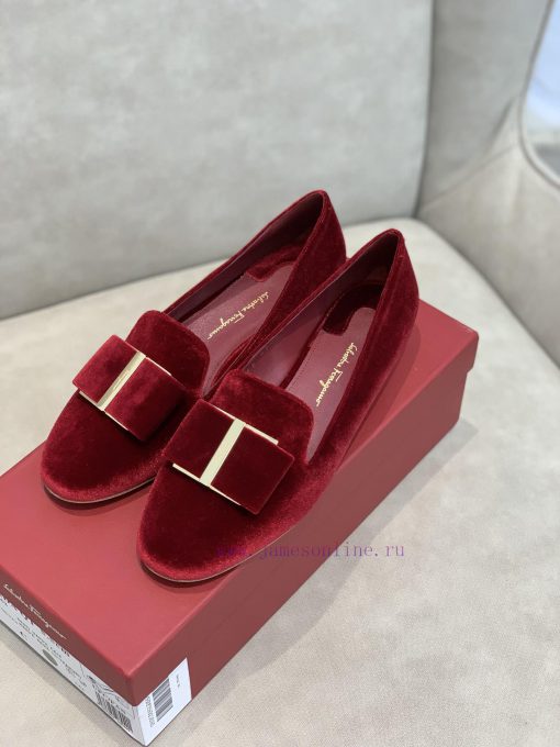 In stock SF salvatore Ferraga * o Ferra * brand new vara round toe big bow cowhide face loafllwqxn4u
