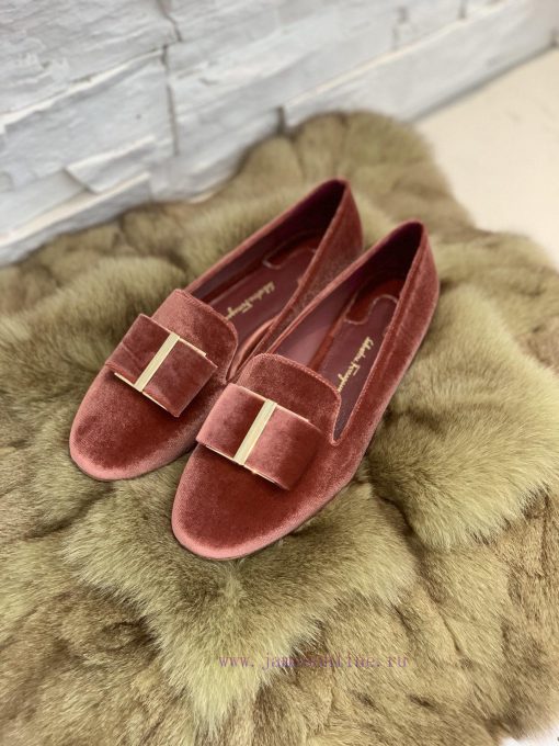 In stock SF Salvatore Ferraga * o Ferra * brand new vara round toe velvet loafers with big bttq5mgxb - Image 5