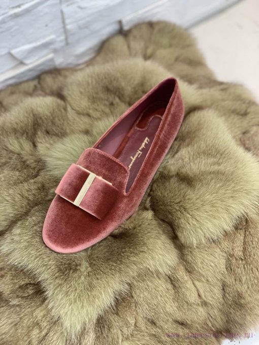 In stock SF Salvatore Ferraga * o Ferra * brand new vara round toe velvet loafers with big bttq5mgxb - Image 6