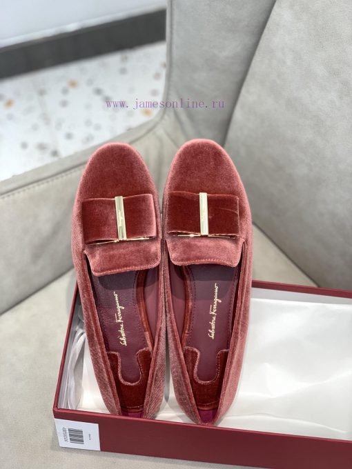 In stock SF Salvatore Ferraga * o Ferra * brand new vara round toe velvet loafers with big bttq5mgxb - Image 7