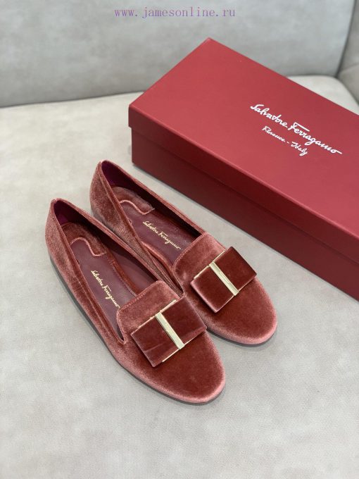In stock SF Salvatore Ferraga * o Ferra * brand new vara round toe velvet loafers with big bttq5mgxb - Image 8