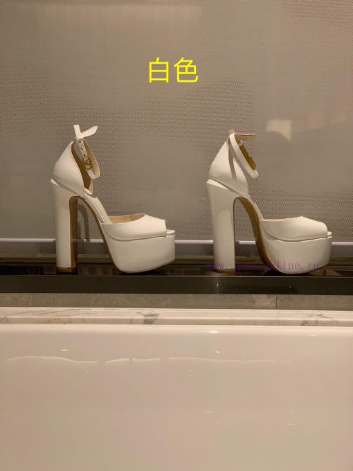 Valent * no hates the sky high waterproof platform fish mouth patent leather high heels, whiebetufm8