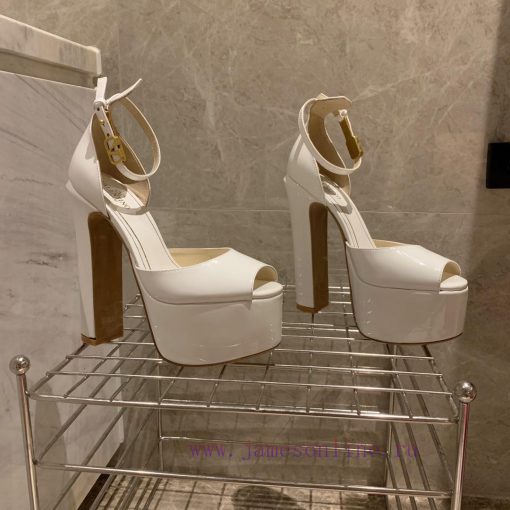 Valent * no hates the sky high waterproof platform fish mouth patent leather high heels, whiebetufm8 - Image 7