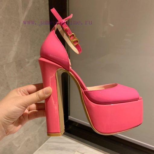 Valent * no hates the sky high waterproof platform fish mouth patent leather high heels, whijp56h2a2 - Image 8