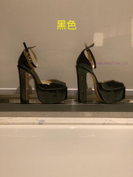 Valent * no hates the sky high waterproof platform fish mouth patent leather high heels, whi99bg3jjk - Image 2