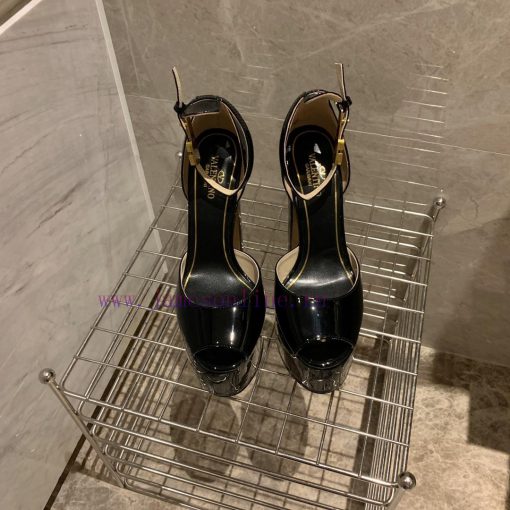 Valent * no hates the sky high waterproof platform fish mouth patent leather high heels, whi99bg3jjk - Image 3