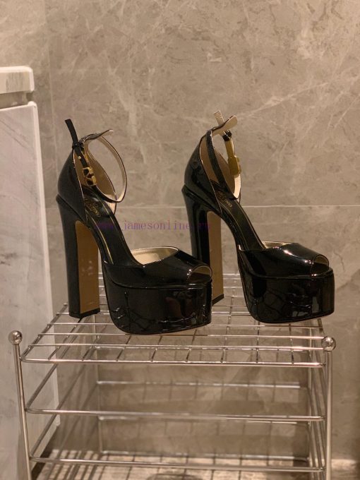Valent * no hates the sky high waterproof platform fish mouth patent leather high heels, whi99bg3jjk - Image 7