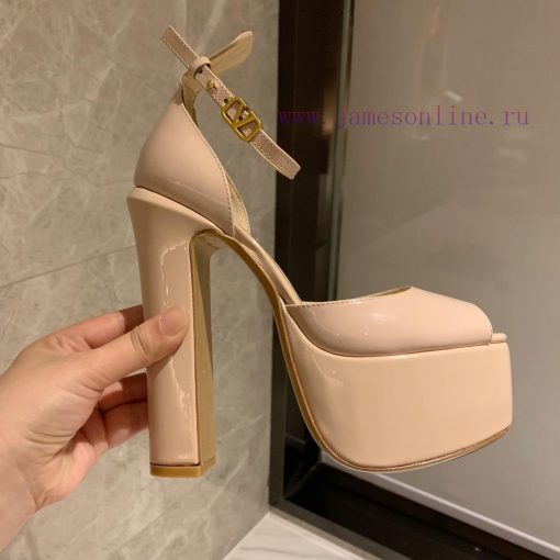 Valent * no hates the sky high waterproof platform fish mouth patent leather high heels, whizrhv38x9 - Image 10