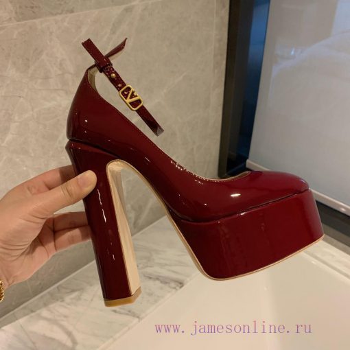 Valent * no hates the sky high waterproof platform patent leather high heels, which integratvutqb9zu - Image 5