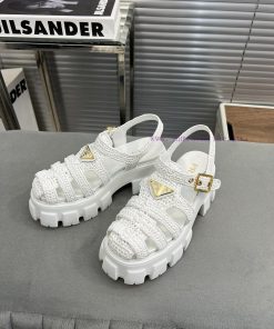 Prada Prada The new Lafite straw woven Roman sandals are the popular straw woven series thisas3s0ifz
