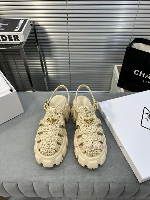 Prada Prada The new Lafite straw woven Roman sandals are the popular straw woven series thist87fehqc - Image 2