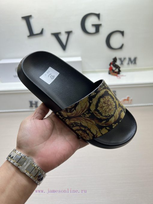 Versace slippers men's high-end brand official website 11 latest masterpiece original mold c0ny1v226 - Image 2
