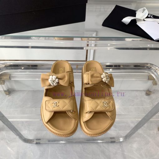 Chanel's new beach sandals with leather surface, top of the line super version, super populaoxfydx8k - Image 2