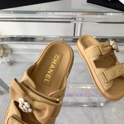 Chanel's new beach sandals with leather surface, top of the line super version, super populaoxfydx8k - Image 6