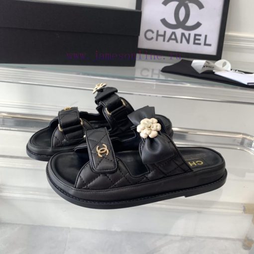 Chanel's new beach sandals with leather surface, top of the line super version, super popula2fqjb00u - Image 3