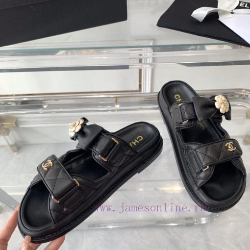 Chanel's new beach sandals with leather surface, top of the line super version, super popula2fqjb00u - Image 5