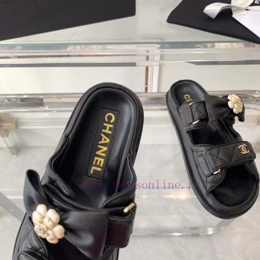 Chanel's new beach sandals with leather surface, top of the line super version, super popula2fqjb00u - Image 6