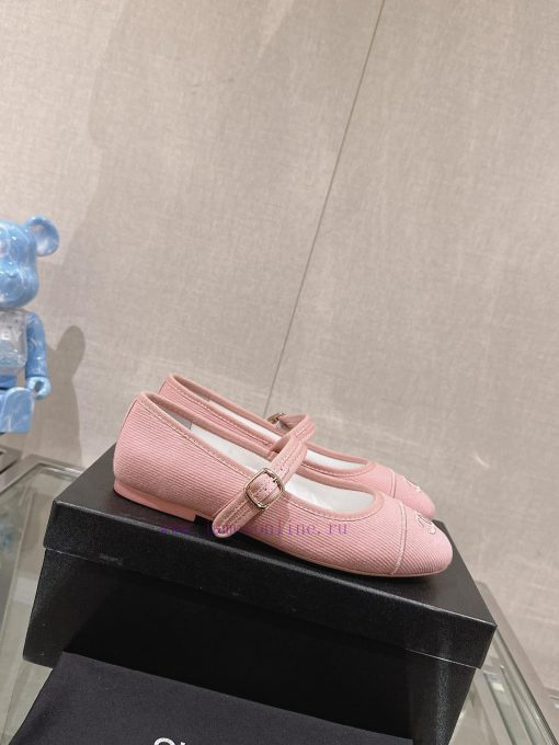 -24Ss Spring/Summer New Chanel Striped Cloth Mary Jane Single ShoesThis striped cloth Mary Jnvmjm1za - Image 3