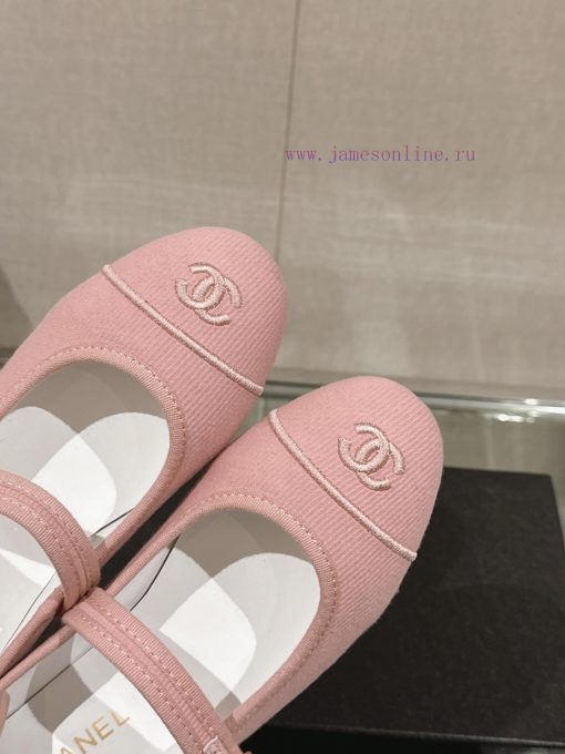 -24Ss Spring/Summer New Chanel Striped Cloth Mary Jane Single ShoesThis striped cloth Mary Jnvmjm1za - Image 7