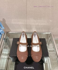 -24Ss Spring/Summer New Chanel Striped Cloth Mary Jane Single ShoesThis striped cloth Mary Jpe4s0a9y