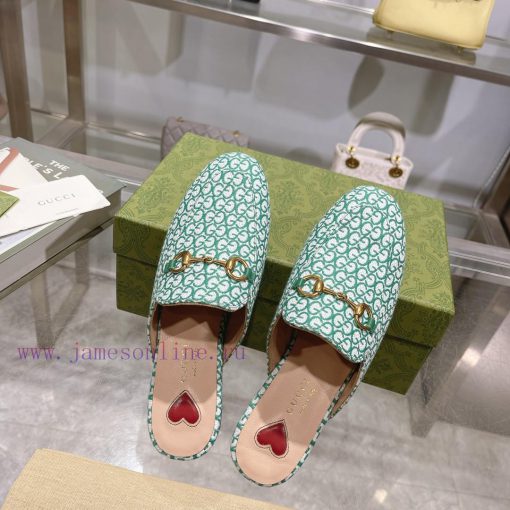1803-A, green, sizes 35-40. 41 custom-made single shoe series fabric with double G-pattern fe6kzlubw - Image 6