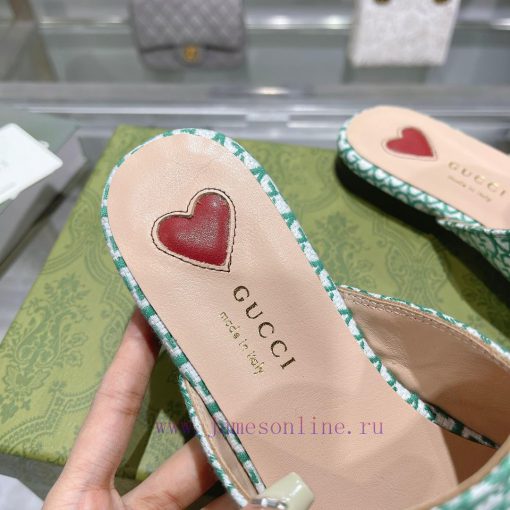 1803-A, green, sizes 35-40. 41 custom-made single shoe series fabric with double G-pattern fe6kzlubw - Image 8