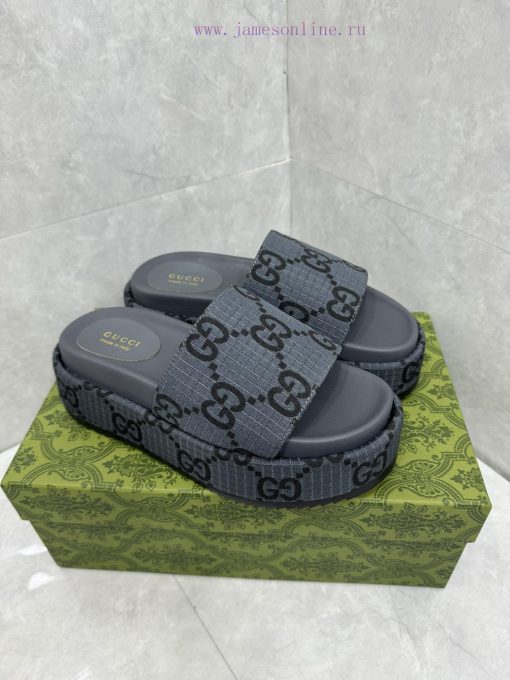 Ladies' GG thick soled slippersGucci women's signature shoes highlight a striking theme withd1du2xnt - Image 2