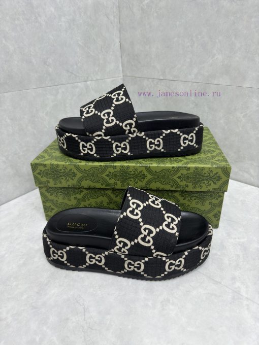 Ladies' GG thick soled slippersGucci women's signature shoes highlight a striking theme witht7jc7pfa - Image 6