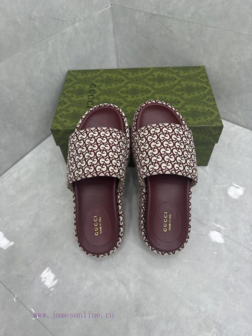 Ladies' GG thick soled slippersGucci women's signature shoes highlight a striking theme withsz2qo706 - Image 8
