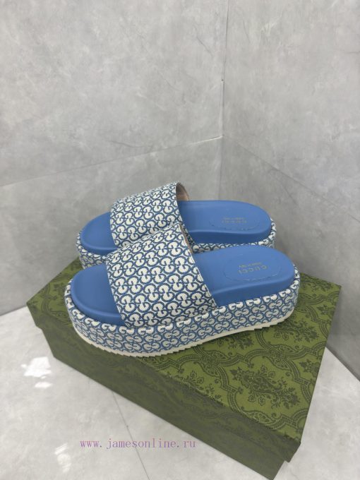 Ladies' GG thick soled slippersGucci women's signature shoes highlight a striking theme withyg3q8rwb - Image 6