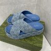 The women's GG thick soled denim slippers series has launched a series of women's shoes in tsediz2v6