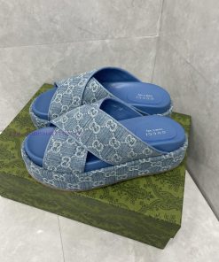 The women's GG thick soled denim slippers series has launched a series of women's shoes in tsediz2v6