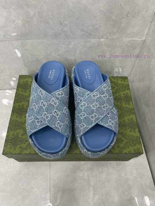 The women's GG thick soled denim slippers series has launched a series of women's shoes in tsediz2v6 - Image 8