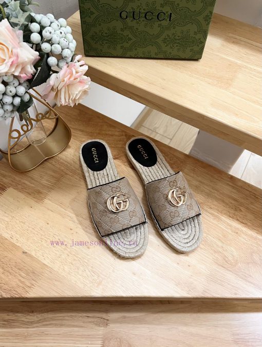 GUCCI 24ss Early Autumn Ladies GG Pattern Decorative Garden Head Gucci Slippers 🩴 Grass wovexkmr6cuv - Image 3