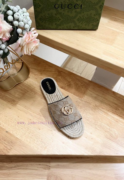GUCCI 24ss Early Autumn Ladies GG Pattern Decorative Garden Head Gucci Slippers 🩴 Grass wovexkmr6cuv - Image 5