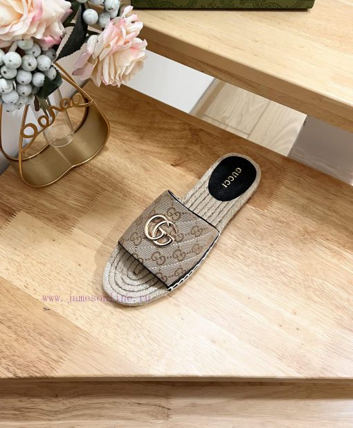 GUCCI 24ss Early Autumn Ladies GG Pattern Decorative Garden Head Gucci Slippers 🩴 Grass wovexkmr6cuv - Image 6