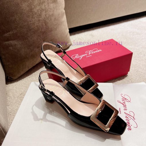 RVBelle 45mm metal square buckle thick heel sandalsThe most beautiful summer secret is the B69cj5div - Image 3
