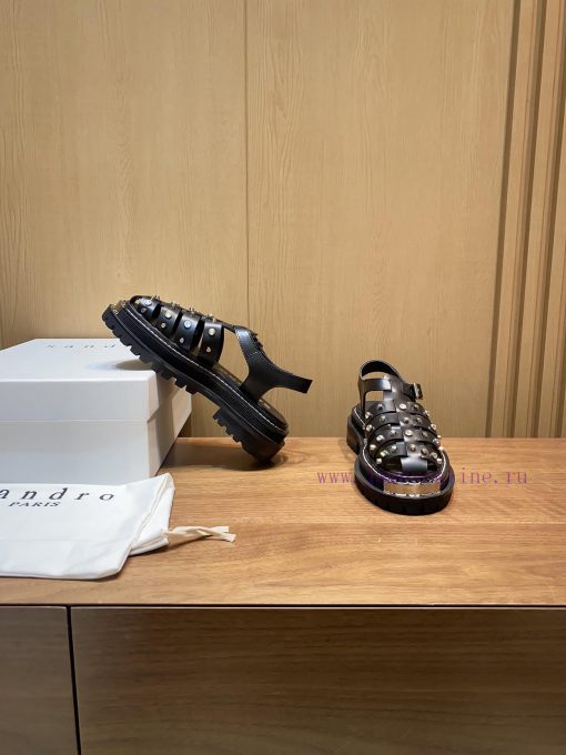 Sandro, a pair of impeccable Roman sandals with large gold teeth and thick soles, is a new snypyjcr0 - Image 6