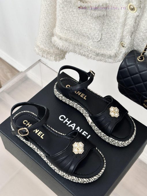 Chanel | Chanel 24C New ProductDouble C Hemp Bottom SandalsI look forward to Chanel's slippedc6d44gr - Image 4