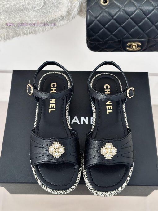 Chanel | Chanel 24C New ProductDouble C Hemp Bottom SandalsI look forward to Chanel's slippedc6d44gr - Image 5