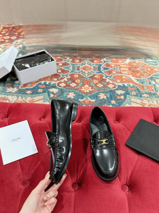 ️ CELINE Sillin Lefu shoes Caesar door buckle series casual small leather shoes are super sul148pgji - Image 4