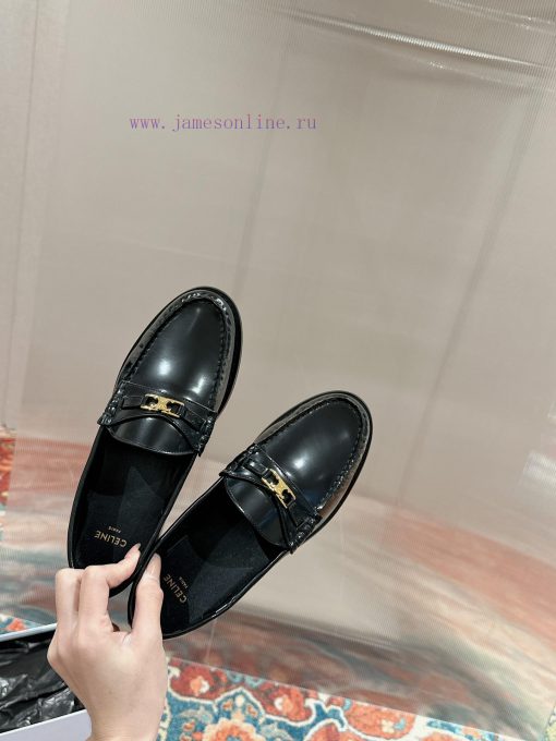 ️ CELINE Sillin Lefu shoes Caesar door buckle series casual small leather shoes are super sul148pgji - Image 5