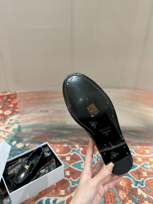️ CELINE Sillin Lefu shoes Caesar door buckle series casual small leather shoes are super sul148pgji - Image 9